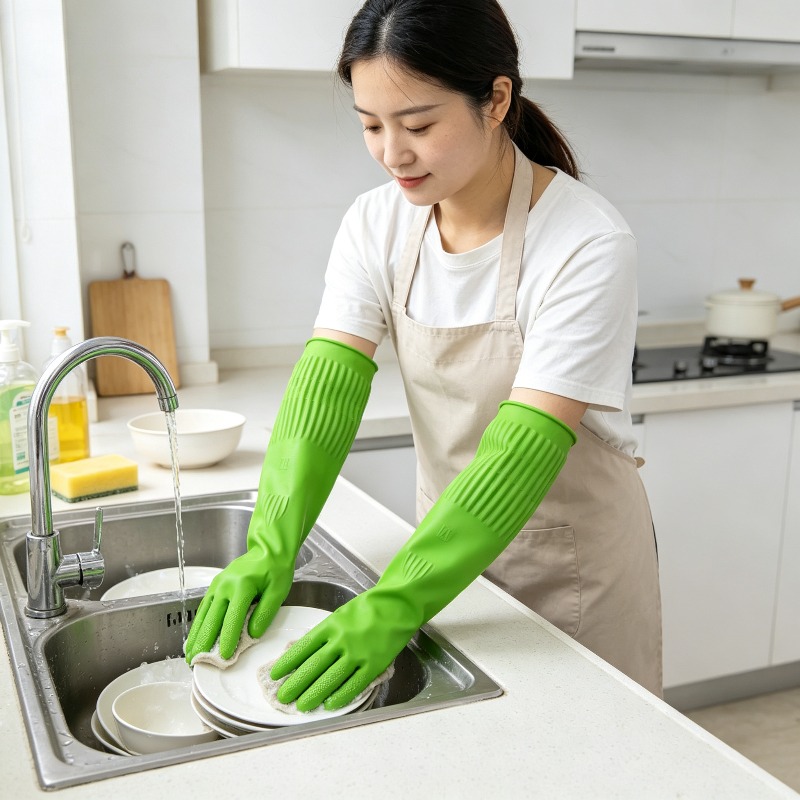 1Pair Lengthen Dishwashing Cle - Dish Glove Rubber recension och pris