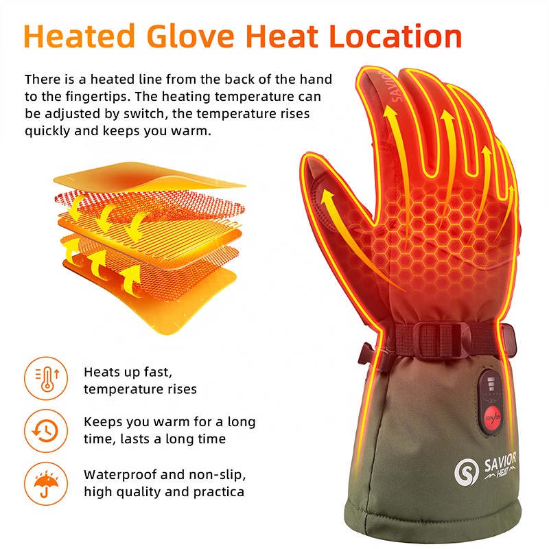 Green 7.4V 3000mAh Outdoor War - Ski Glove Waterproof recension och pris
