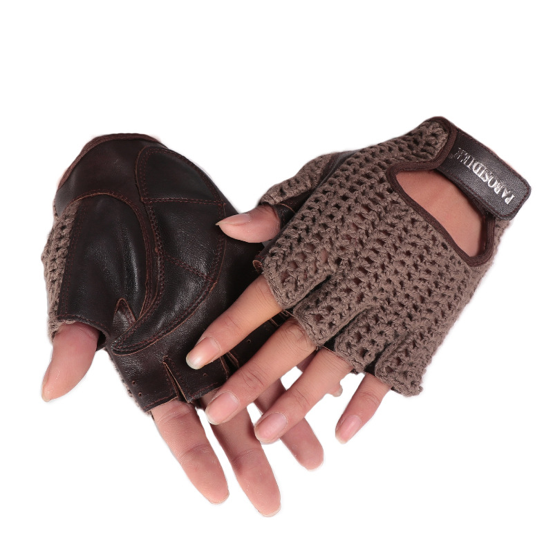 Unisex Summer Half Finger Retr - Leather Driving Glove recension och pris