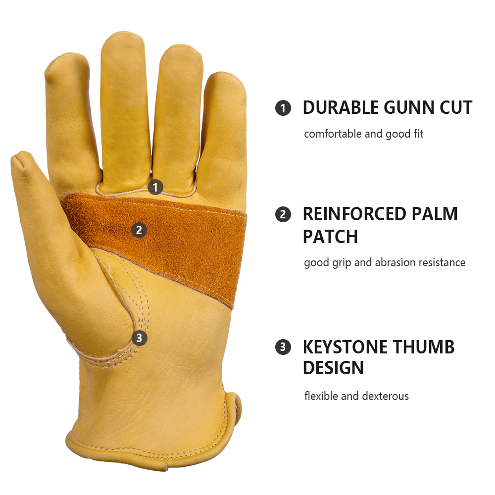 1 Pair Leather Work Glove Cowh - Leather Driving Glove recension och pris