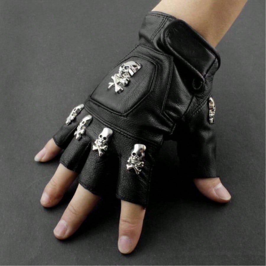 Mens Real Leather Skull Punk R - Leather Driving Glove recension och pris